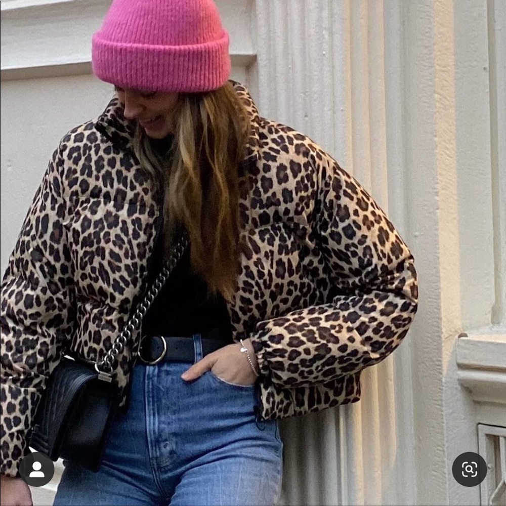 Zara Leopard Print Puffer Jacket